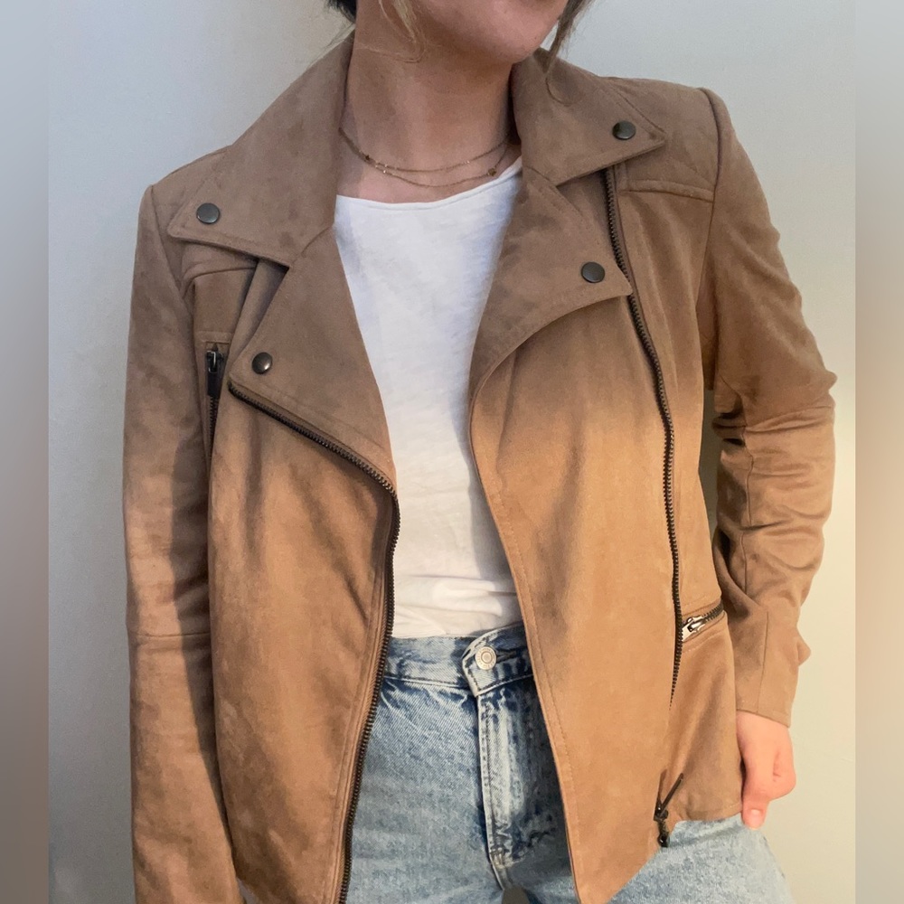 NWT Kut from the Kloth Tan Suede Moto Jacket